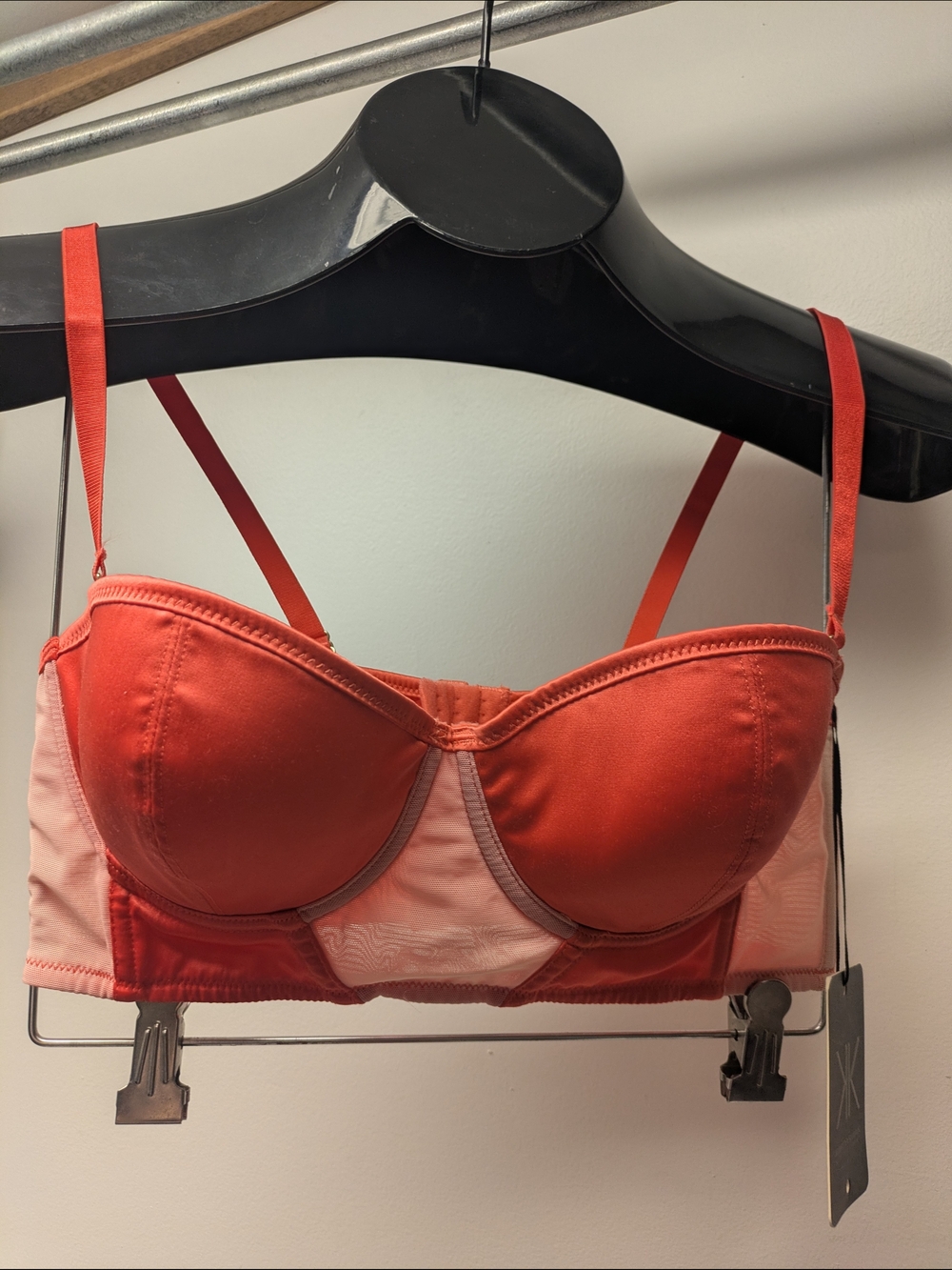 36B Kardashian Kollection Orange And White Honey Bustier Removable Straps New